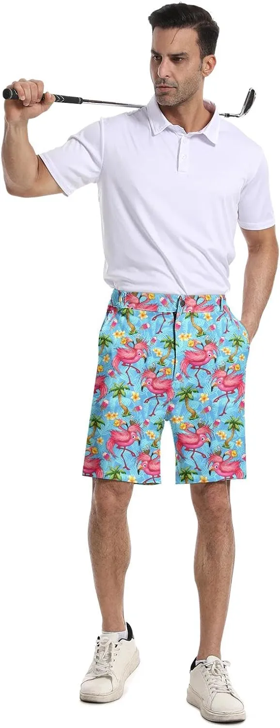 Funny Men's Golf Shorts Fun Work Polo Dress Short for Men Lightweight Quick Dry Multi-Pocket