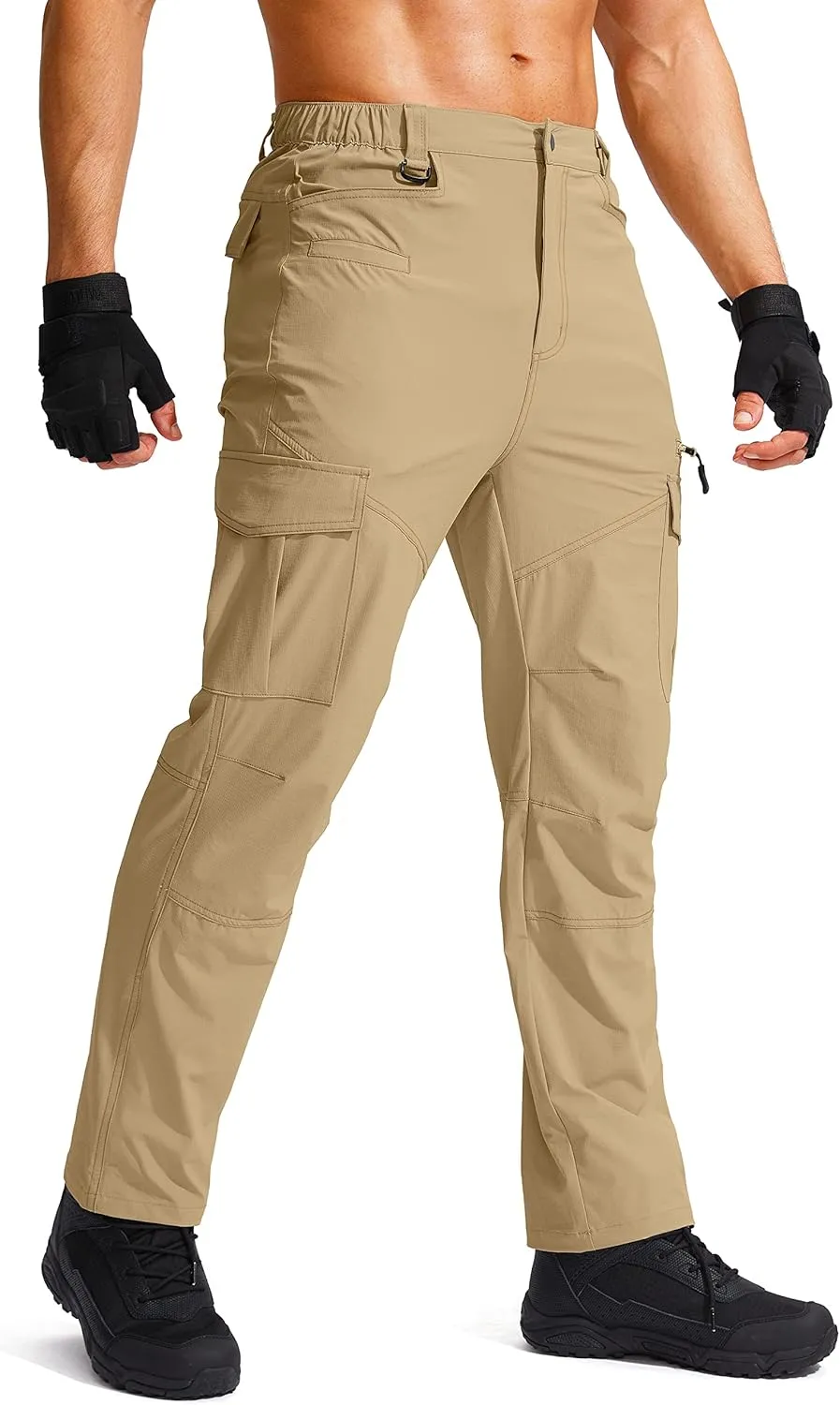 G Gradual Men's Ripstop Tactical Cargo Pants with Multi Pocket Waterproof Stretch Hiking Pants for Men Work Outdoor