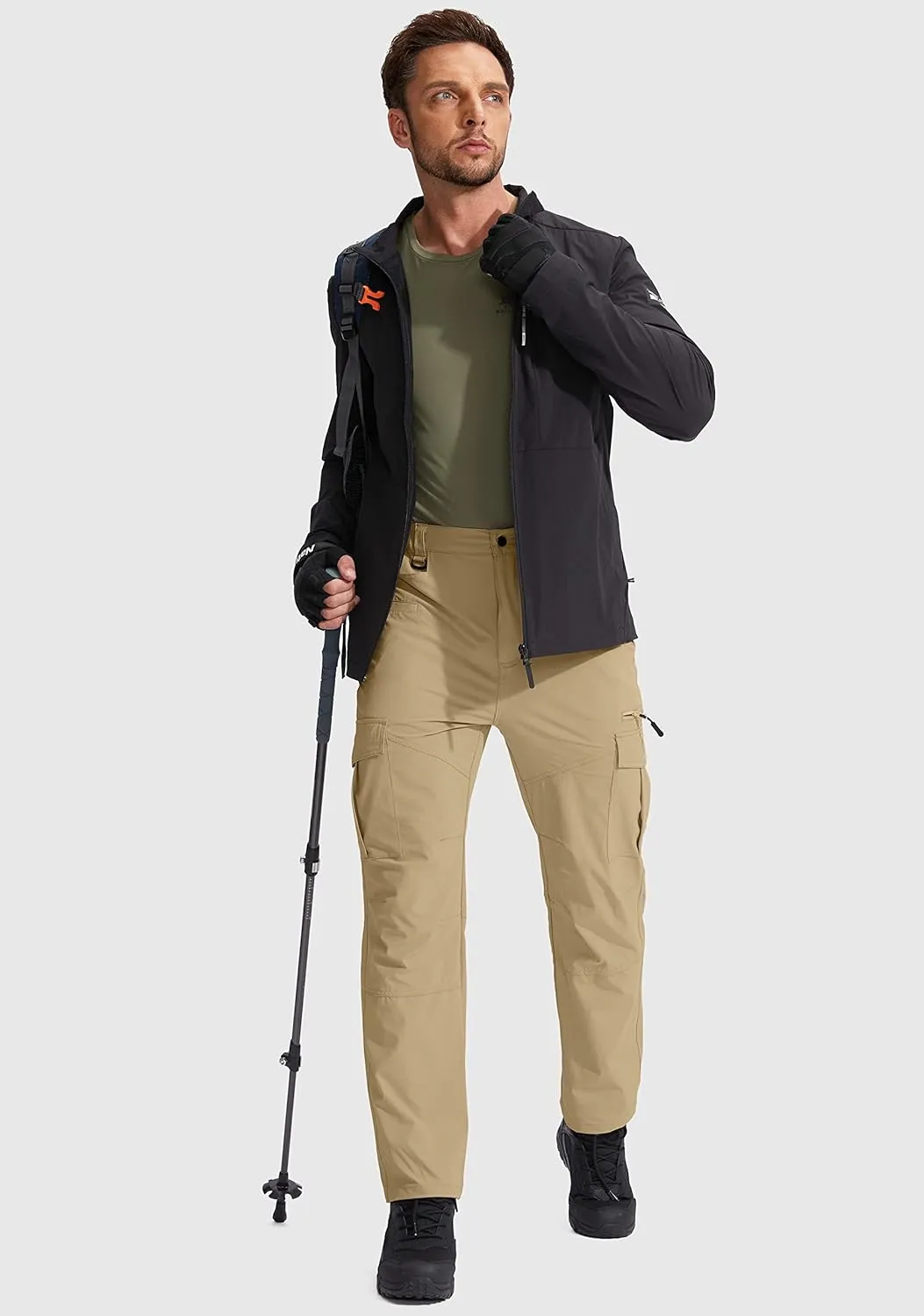 G Gradual Men's Ripstop Tactical Cargo Pants with Multi Pocket Waterproof Stretch Hiking Pants for Men Work Outdoor