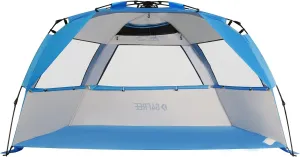 G4Free Easy Set up Beach Tent Deluxe XL, Pop up Sun Shelter for 3-4 Persons with UPF 50  Protection Beach Shade with Extended Floor