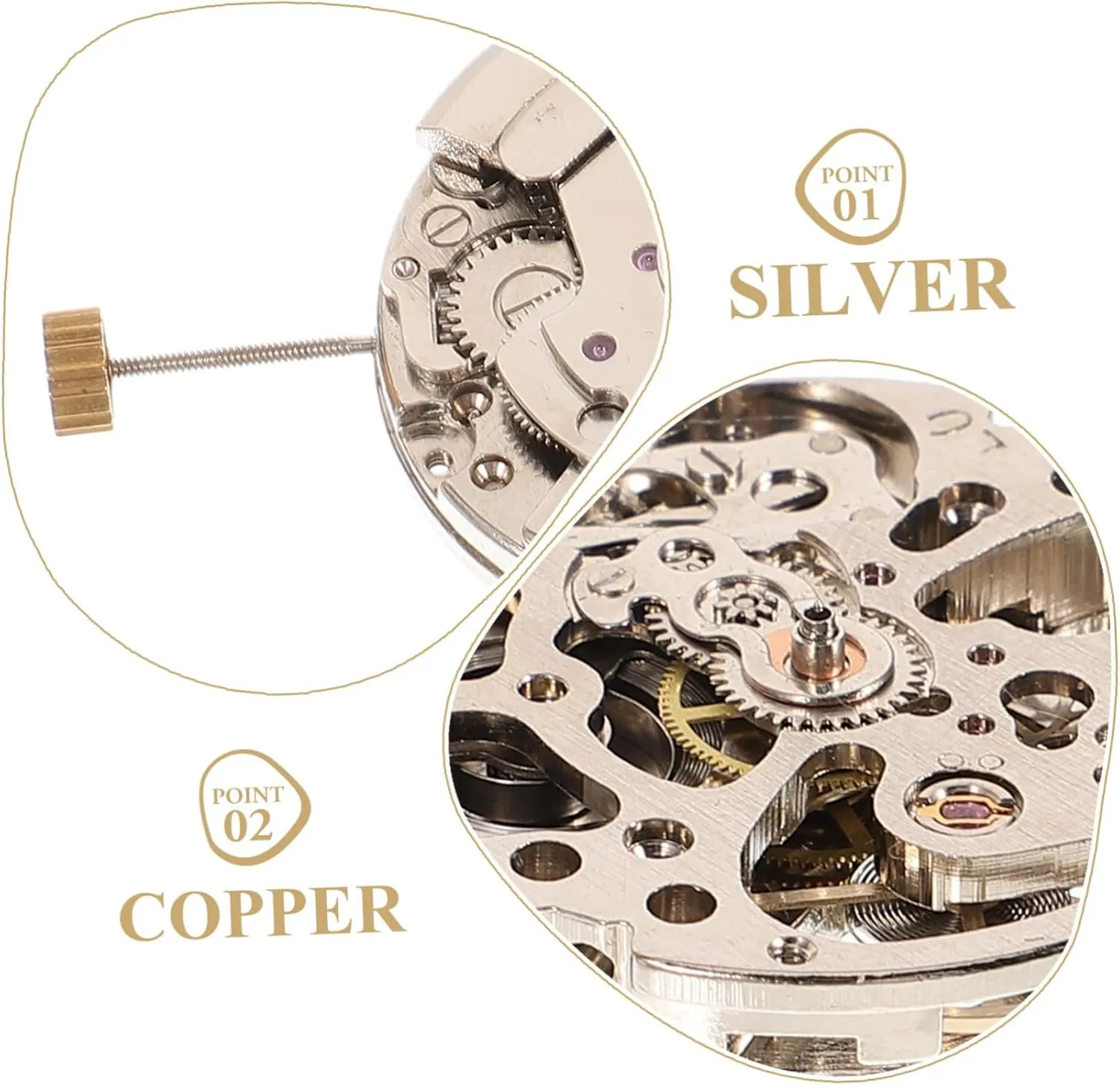 Gadpiparty 3pcs Practical Watch Movement Watch Accessories Parts Replacement for Wristband