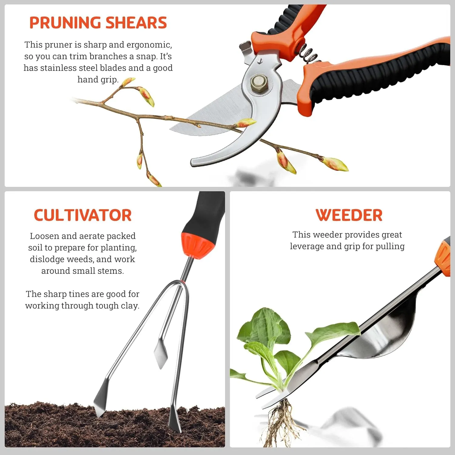 Gardening Tools - Garden Tools Stainless Steel Gardening Gifts for Women Shovel Trowel Fork Rake Gardening Gloves Perfect Gardening Gifts