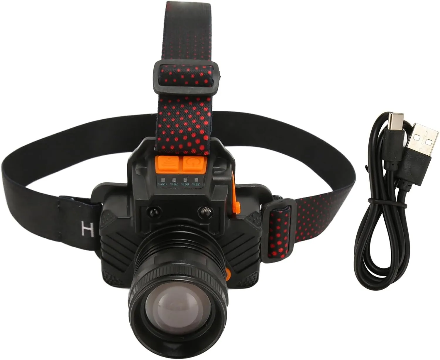 Garosa USB Rechargeable LED Headlamp Mounted Design Lightweight White Light Mining Lamp for Outdoor Night Fishing Headlamp
