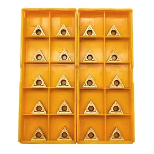 GBJ 20pcs TCMT21.51 Turning Inserts TCMT110204 TCMT21.51 Carbide Inserts TCMT Insert S08K/S10K/S12M-STFCR11 1/3" 3/8" 1/2" 91° Turning Holder Boring Bars (20 pcs TCMT21.51 Inserts)