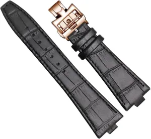 Genuine Leather Strap For Vacheron Constantin 4500V 5500V P47040 Overseas Series Watch Band With Stainless Steel Buckle