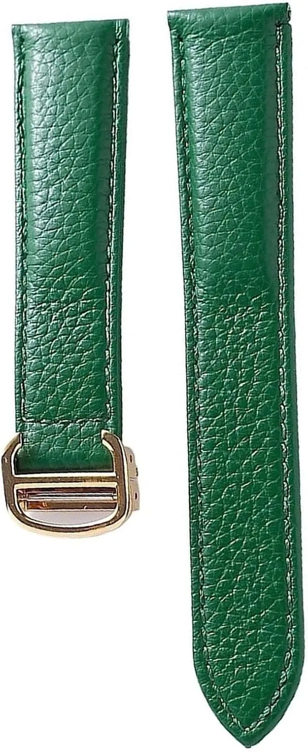 Genuine Leather Watch Band For TANk SOLO Men Lady Strap Bracelet Folding Clasp Belt 17mm 20mm 22mm 23mm 25mm