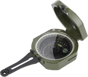 Geological Compass Waterproof Fluorescent Compass, High Accuracy Shockproof Green Compass for Outdoor, Multifunctional Compass for Geological Survey, Orienteering, with Bag
