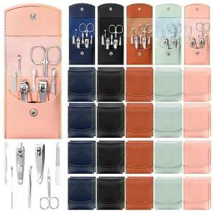 Geosar 50 Set Travel Manicure Kit Nail Clippers Pedicure Professional Nail Care Tools Stainless Steel Grooming Set with Portable Travel Case Gifts for Mother Father Men Women(7 in 1,Multi Colors)