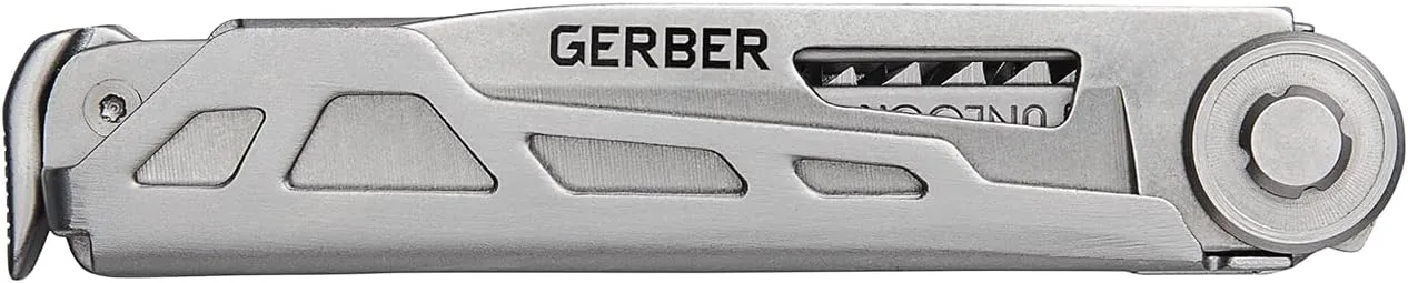 Gerber Gear Armbar Trade 8-in-1 Multi-tool - 2.5" Plain Edge Blade, Pry Bar, Hammer - EDC Gear and Equipment - Silver