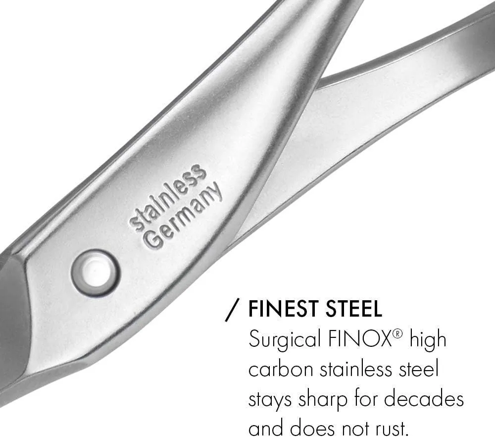 GERMANIKURE Professional Cuticle Trimmer Scissors - FINOX Stainless Steel Manicure Tools - Ethically Made in Solingen Germany – 4703 NO CASE