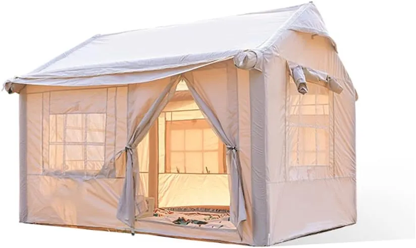 GeRRiT Inflatable Camping Tent with Air Pump, Outdoor Leisure 4.8m2 Easy Setup 4 Season Glamping Tents for Fishing, Camping & Hiking