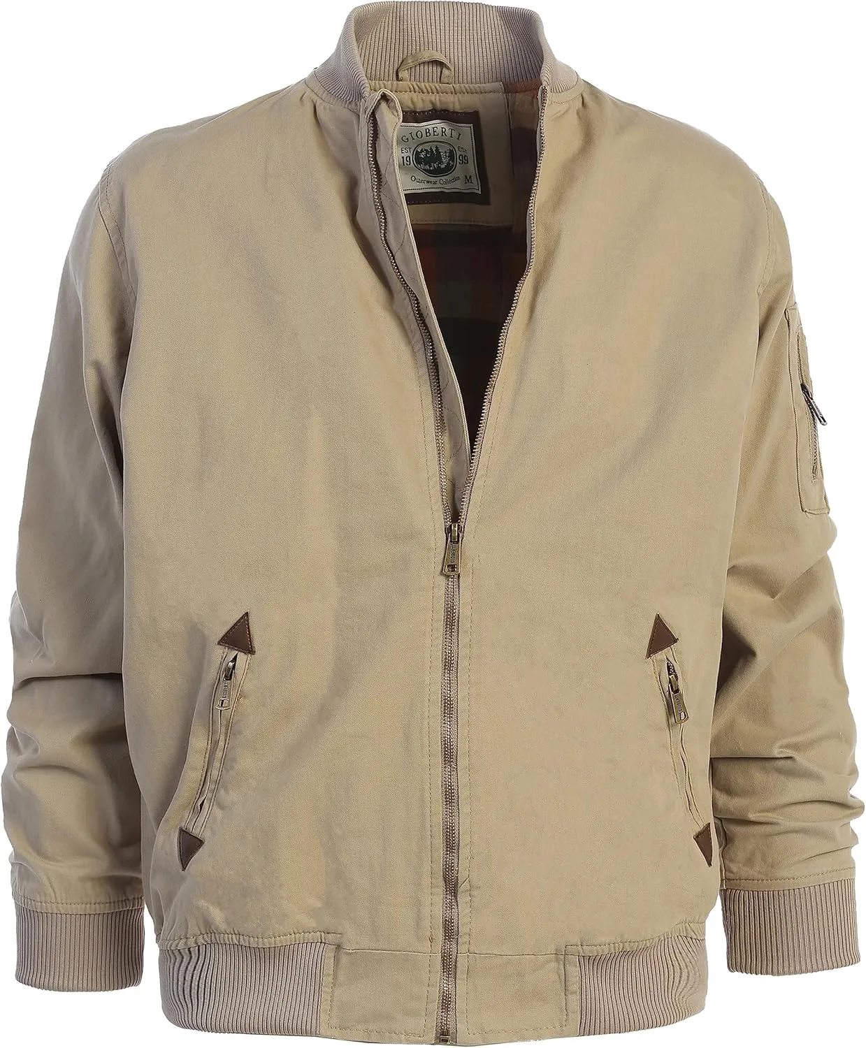 Gioberti Men's 100% Cotton Sportwear Full Zipper Twill Bomber Jacket