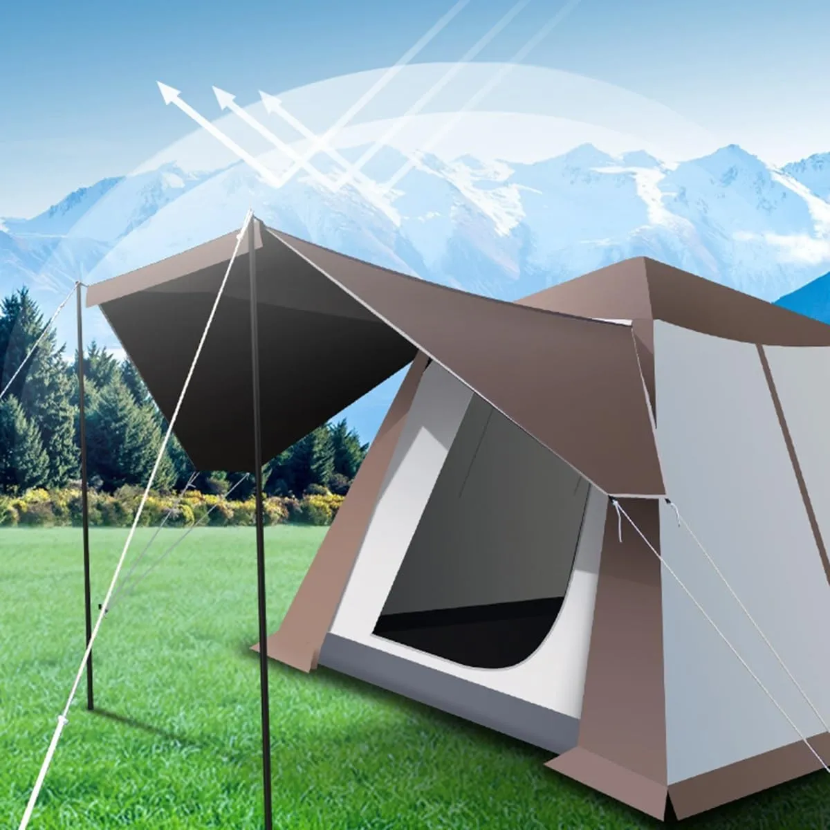 GIZNXBA Instant Tent 5-8 Person,Large Family Cabin Tents,Automatic Build Quickly in 60S, Windows with Mesh,Waterproof,Double Layer Tent for Outdoor,Picnic,Camping,Gathering