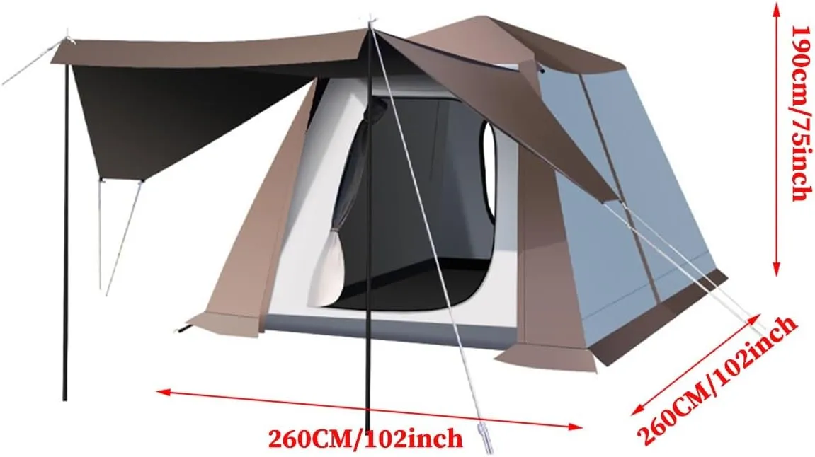 GIZNXBA Instant Tent 5-8 Person,Large Family Cabin Tents,Automatic Build Quickly in 60S, Windows with Mesh,Waterproof,Double Layer Tent for Outdoor,Picnic,Camping,Gathering