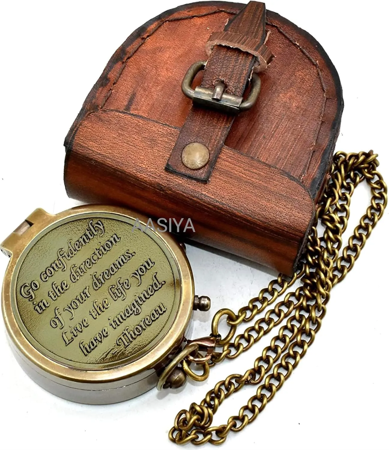Go Confidently Quote Engraved Compass with Leather Case Best Hiking Compass Graduation Day Gift Birthday Gift Christmas Day Gift Compass Aniversary Gift Compass Baptism Day Gift