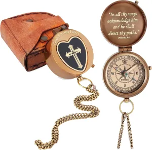 God is in My Heart Compass - Religious Gifts for Men, Baptism Gift for Teenage Boys, Christian, Catholic, Communion, Confirmation, Inspirational 2024 Graduation Gifts