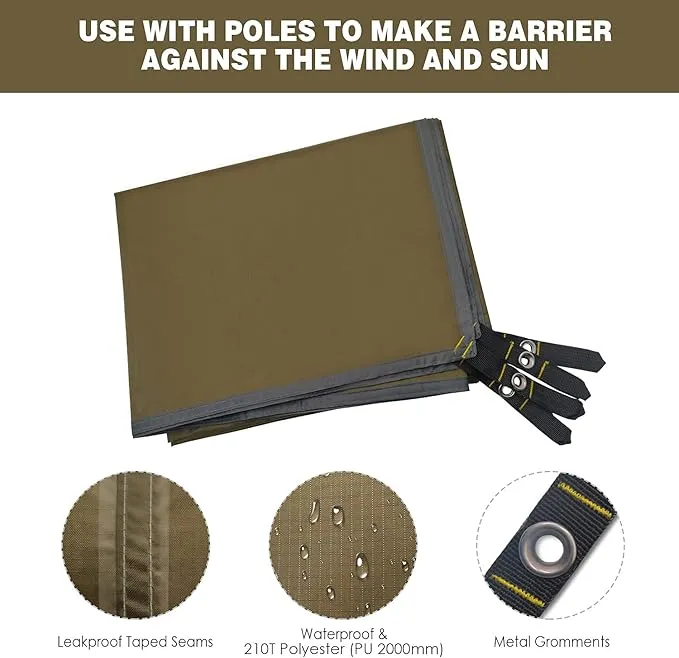Gold Armour Tent Footprint, Camping Tarp Waterproof Ultralight - 84x60in | 84x84in | 84x96in | 82x106in | 120x108in | 120x120in | 120x144in Floor and Ground Tarps for Camping (OD Green 84x96in)