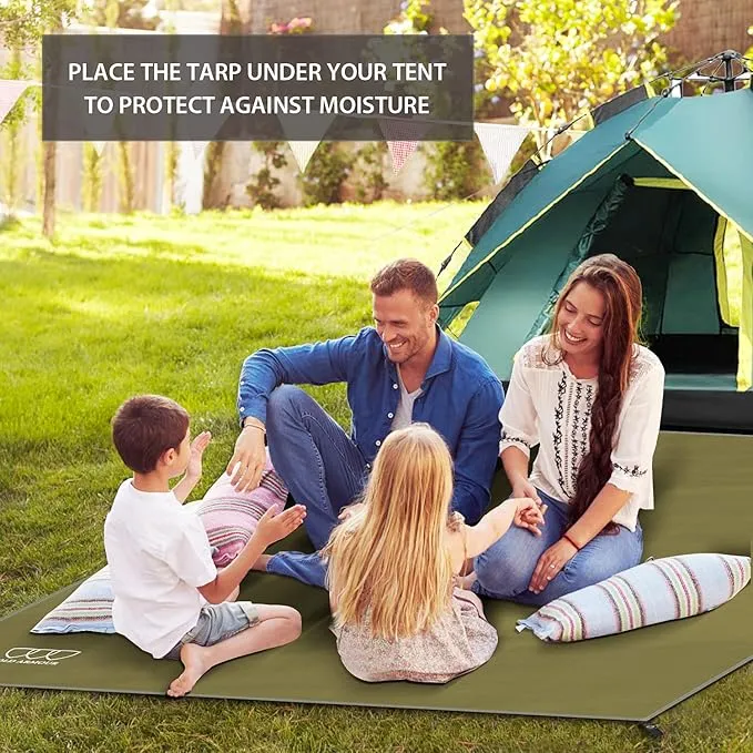 Gold Armour Tent Footprint, Camping Tarp Waterproof Ultralight - 84x60in | 84x84in | 84x96in | 82x106in | 120x108in | 120x120in | 120x144in Floor and Ground Tarps for Camping (OD Green 84x96in)