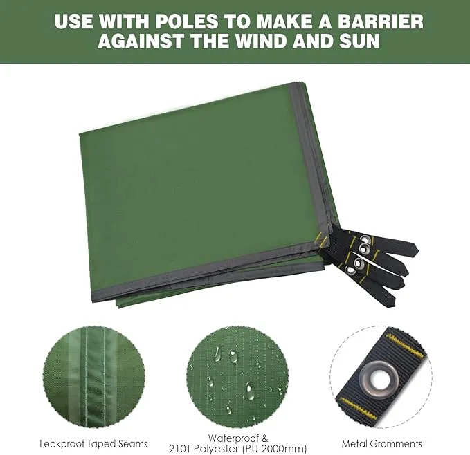 Gold Armour Tent Footprint, Camping Tarp Waterproof Ultralight - 84x60in | 84x84in | 84x96in | 82x106in | 120x108in | 120x120in | 120x144in Floor and Ground Tarps Gear Equipment (Army Green 82x106in)