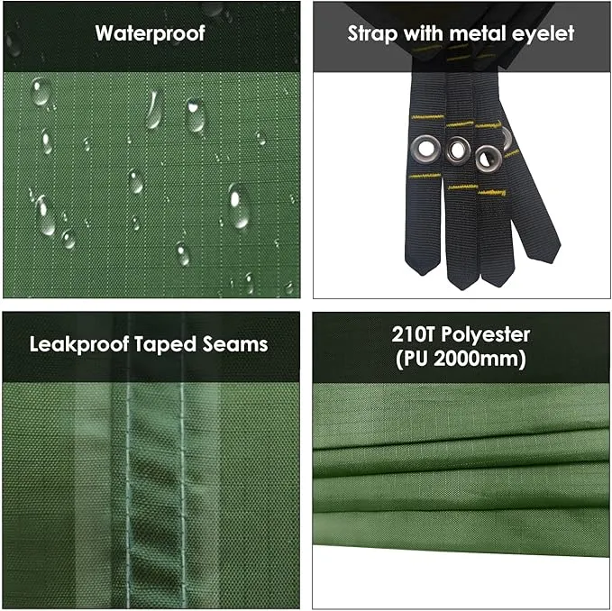 Gold Armour Tent Footprint, Camping Tarp Waterproof Ultralight - 84x60in | 84x84in | 84x96in | 82x106in | 120x108in | 120x120in | 120x144in Floor and Ground Tarps Gear Equipment (Army Green 82x106in)
