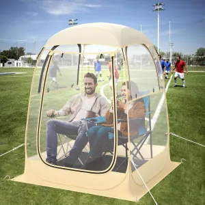 Goplus Sports Pop Up Weather Pod w/Carrying Bag, Floor Mat, Wind Rope, Stakes, Sand Bag, Outdoor Waterproof Clear View Bubble Tent for Parents Watching Events Camping, 4.2x4.2ft/6x6ft