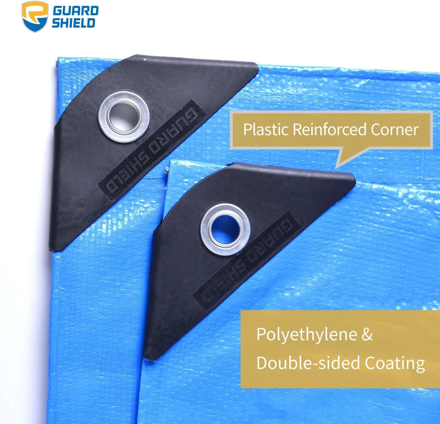 GUARD SHIELD Blue Tarp Waterproof 10x14 Feet Medium Duty All Purpose Poly Tarps Cover 7mil