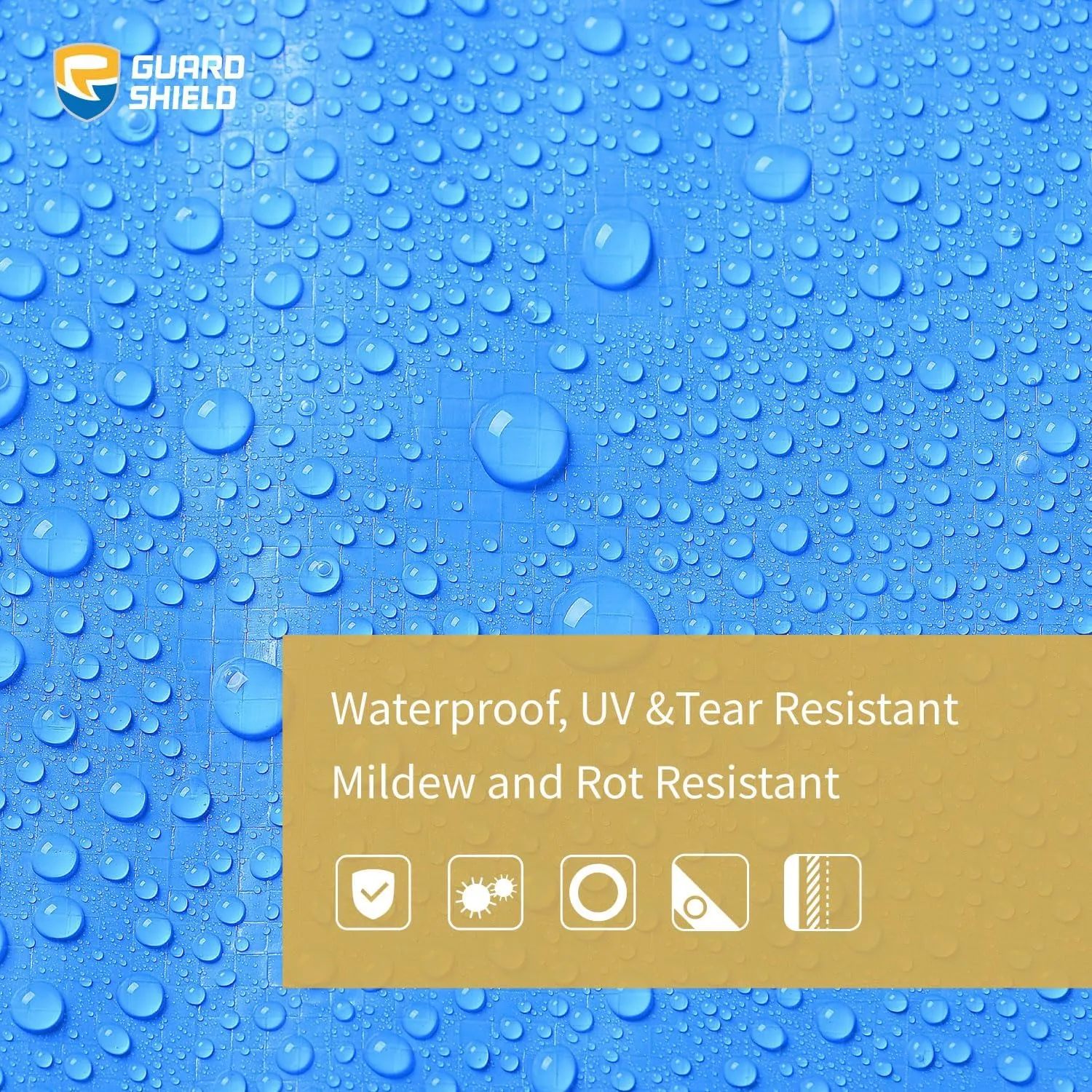 GUARD SHIELD Blue Tarp Waterproof 10x14 Feet Medium Duty All Purpose Poly Tarps Cover 7mil