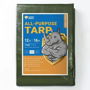 GUARD SHIELD Green Tarp Waterproof 12x16 Feet Medium Duty All Purpose Poly Tarps Cover 7mil