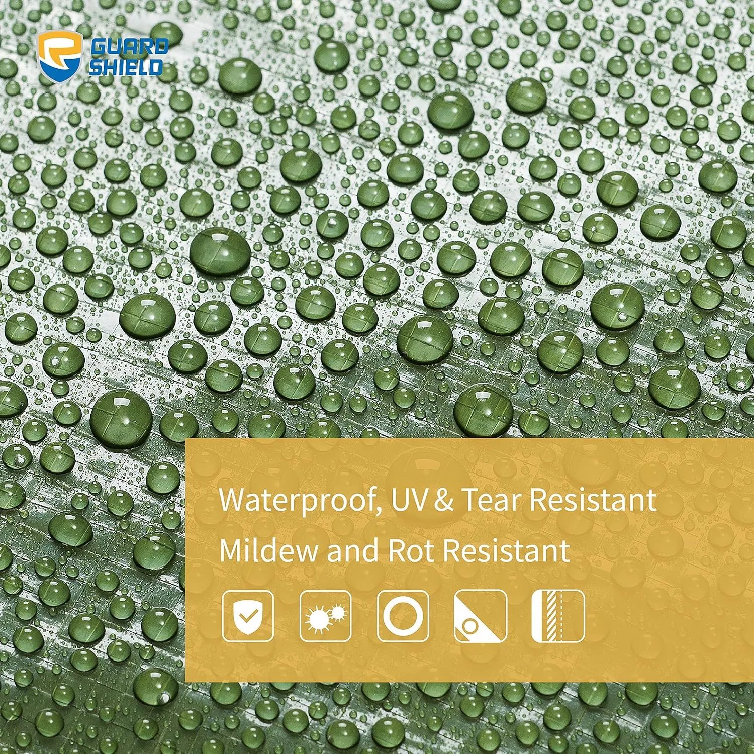 GUARD SHIELD Green Tarp Waterproof 12x16 Feet Medium Duty All Purpose Poly Tarps Cover 7mil