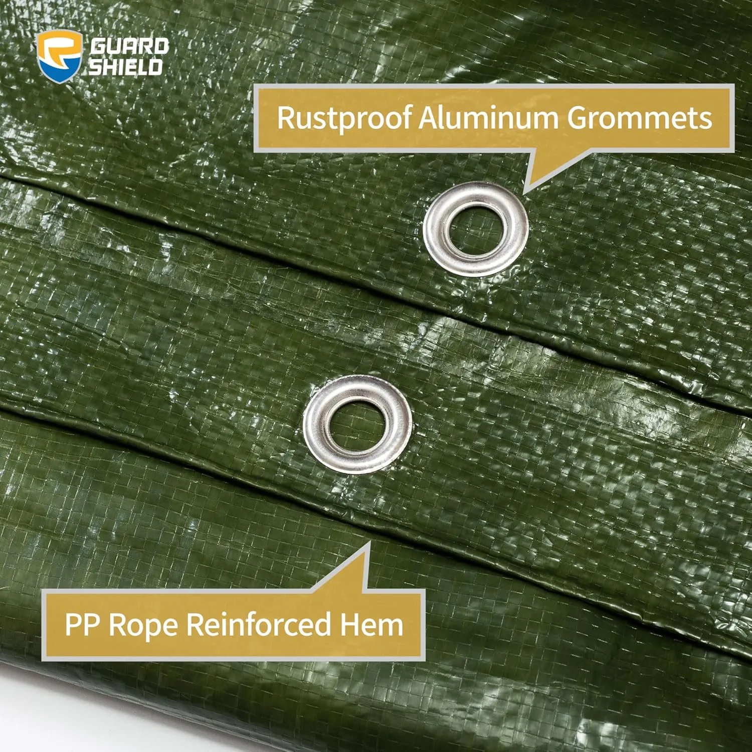 GUARD SHIELD Green Tarp Waterproof 15x15 Feet Medium Duty All Purpose Poly Tarps Cover 7mil