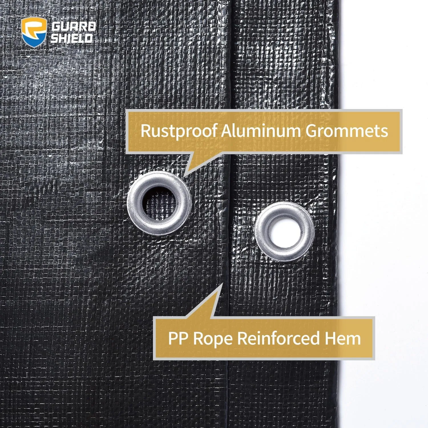 GUARD SHIELD Heavy Duty Tarp 20x40 Feet Black Tarp Large Outdoor Tarps Waterproof with Grommets Cover 12mil