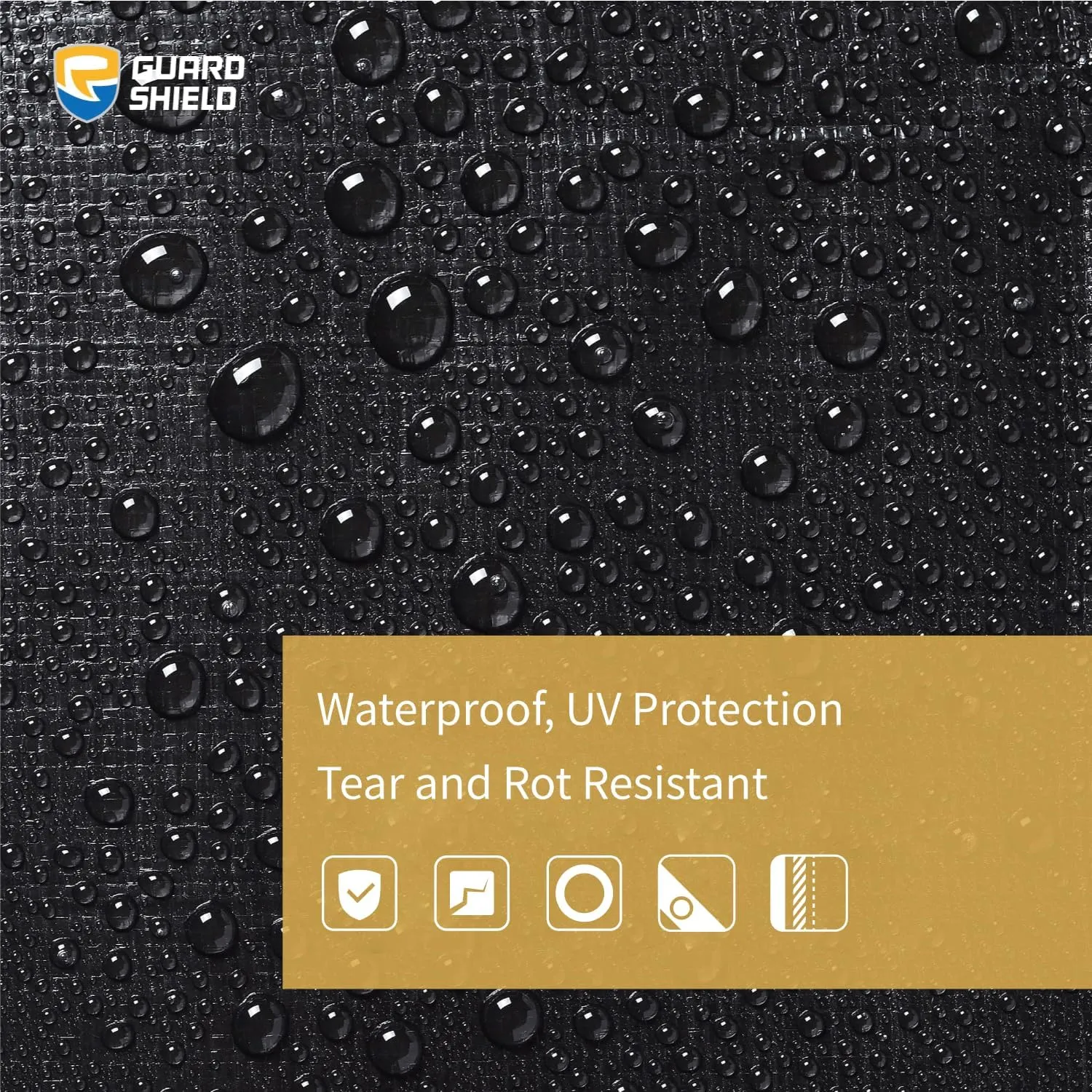 GUARD SHIELD Heavy Duty Tarp 20x40 Feet Black Tarp Large Outdoor Tarps Waterproof with Grommets Cover 12mil