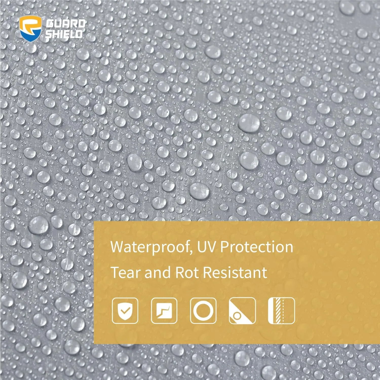 GUARD SHIELD Silver/Black Tarp Waterproof 12x12 Feet Medium Duty All Purpose Poly Tarps Cover 7mil