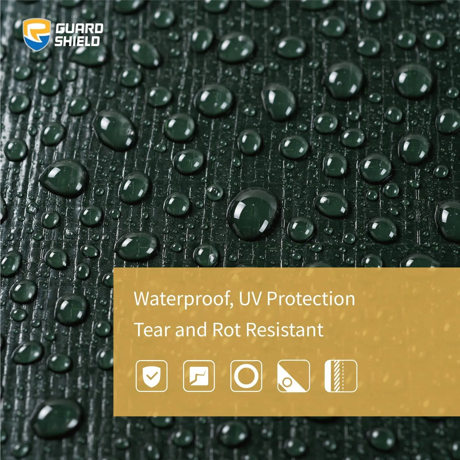 GUARD SHIELD Super Heavy Duty Green/Silver Poly Tarp Cover 10x10 Feet Waterproof 16mil Thick UV and Tear Resistant Tarpaulin with Grommets and Reinforced Edges