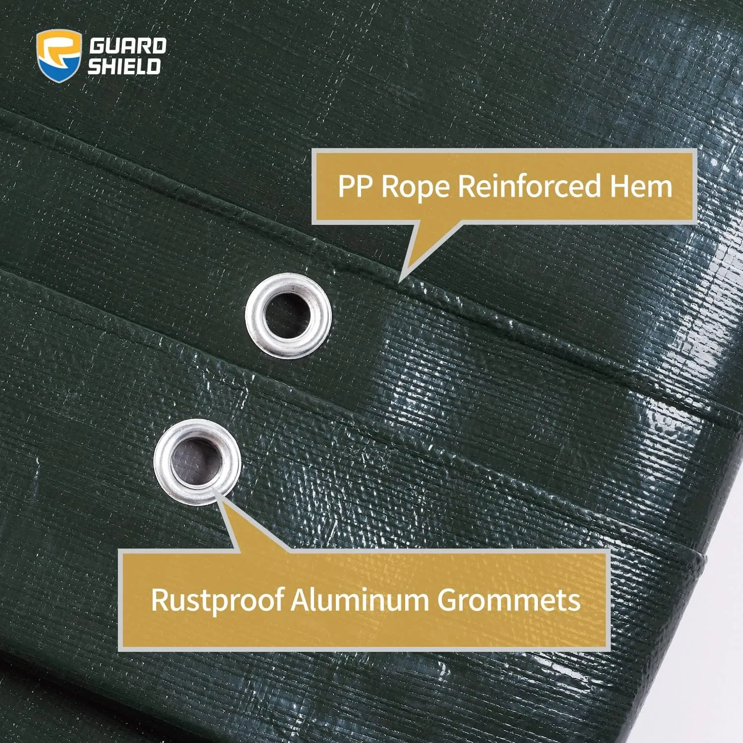 GUARD SHIELD Super Heavy Duty Green/Silver Poly Tarp Cover 10x10 Feet Waterproof 16mil Thick UV and Tear Resistant Tarpaulin with Grommets and Reinforced Edges
