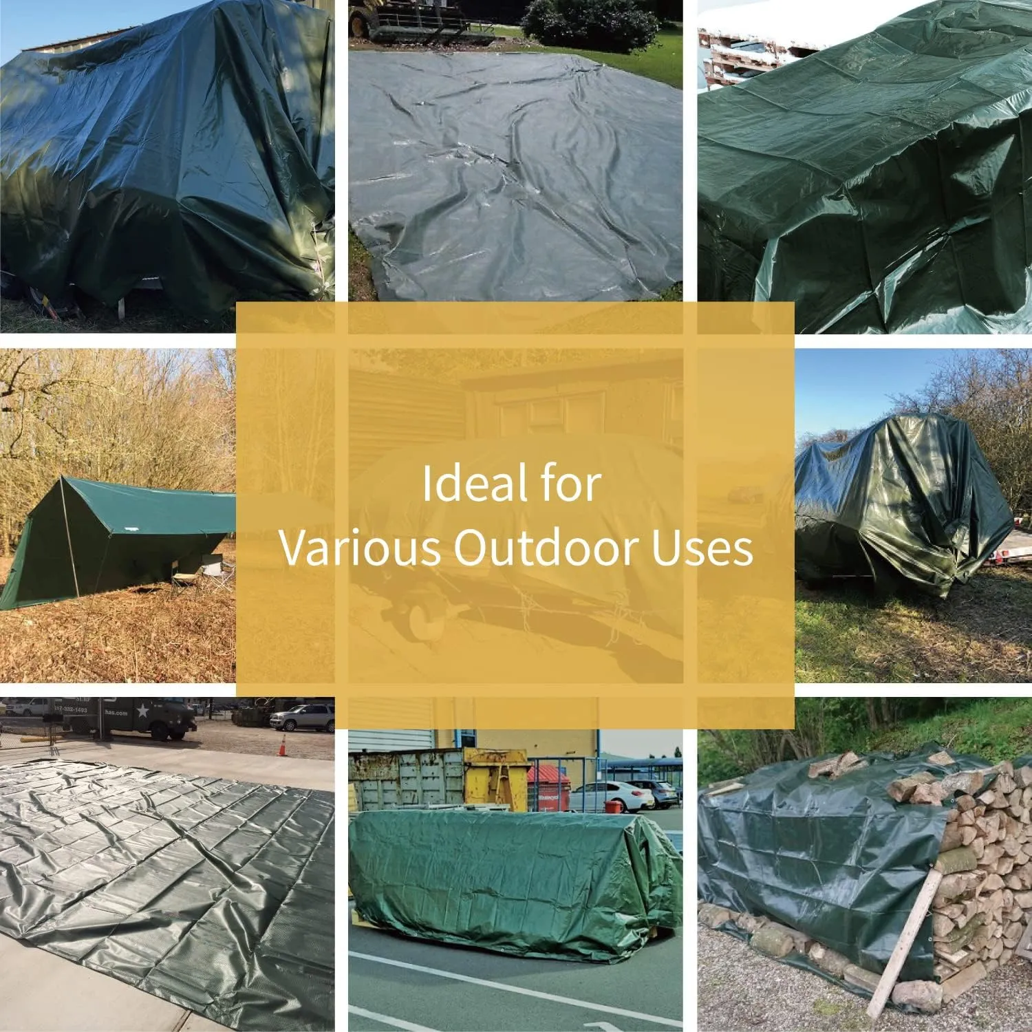GUARD SHIELD Super Heavy Duty Green/Silver Poly Tarp Cover 10x10 Feet Waterproof 16mil Thick UV and Tear Resistant Tarpaulin with Grommets and Reinforced Edges