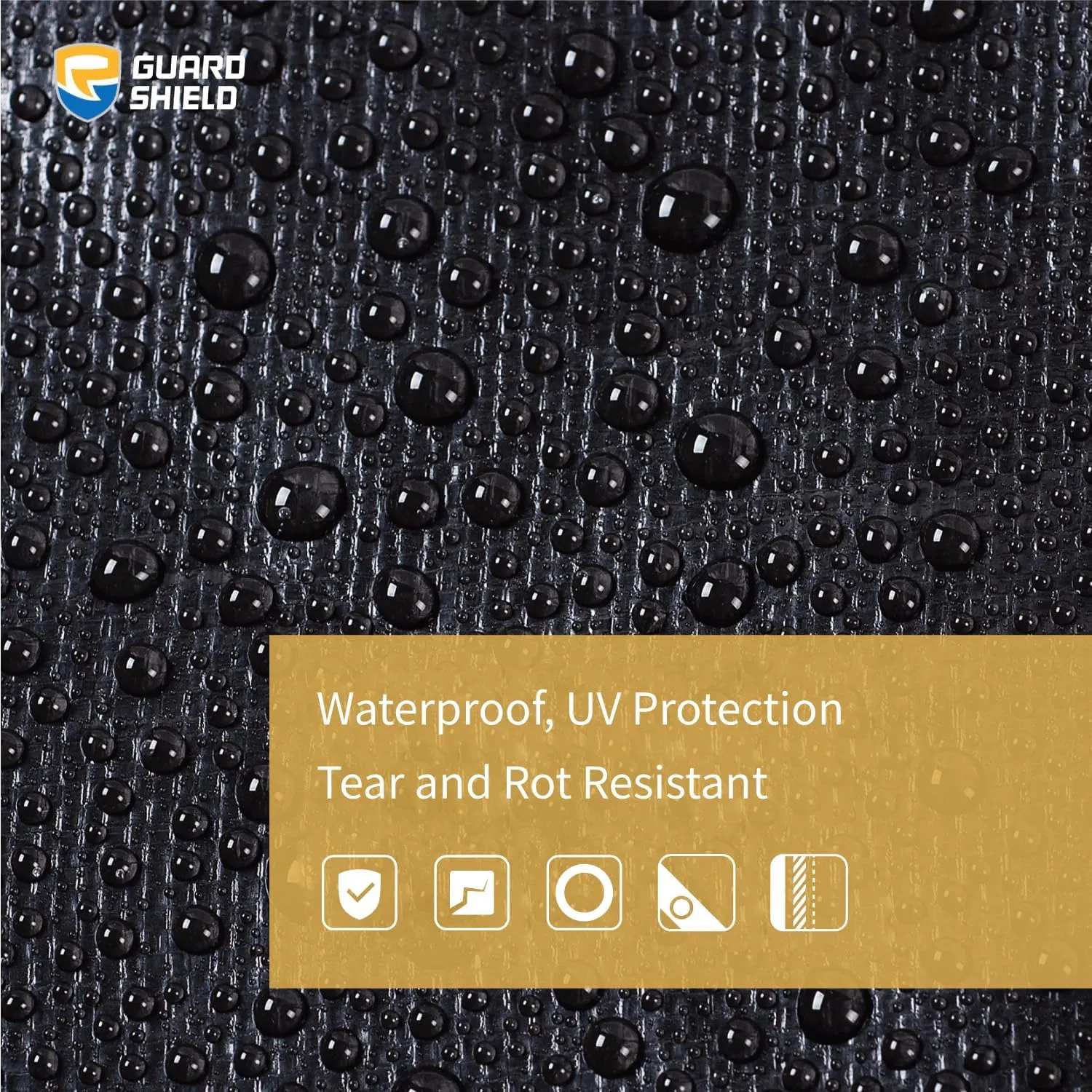 GUARD SHIELD Tarps Heavy Duty Waterproof 16x20 Feet Black Poly Tarp Cover Outdoor Thick UV Resistant Tarpaulin with Grommets 10mil