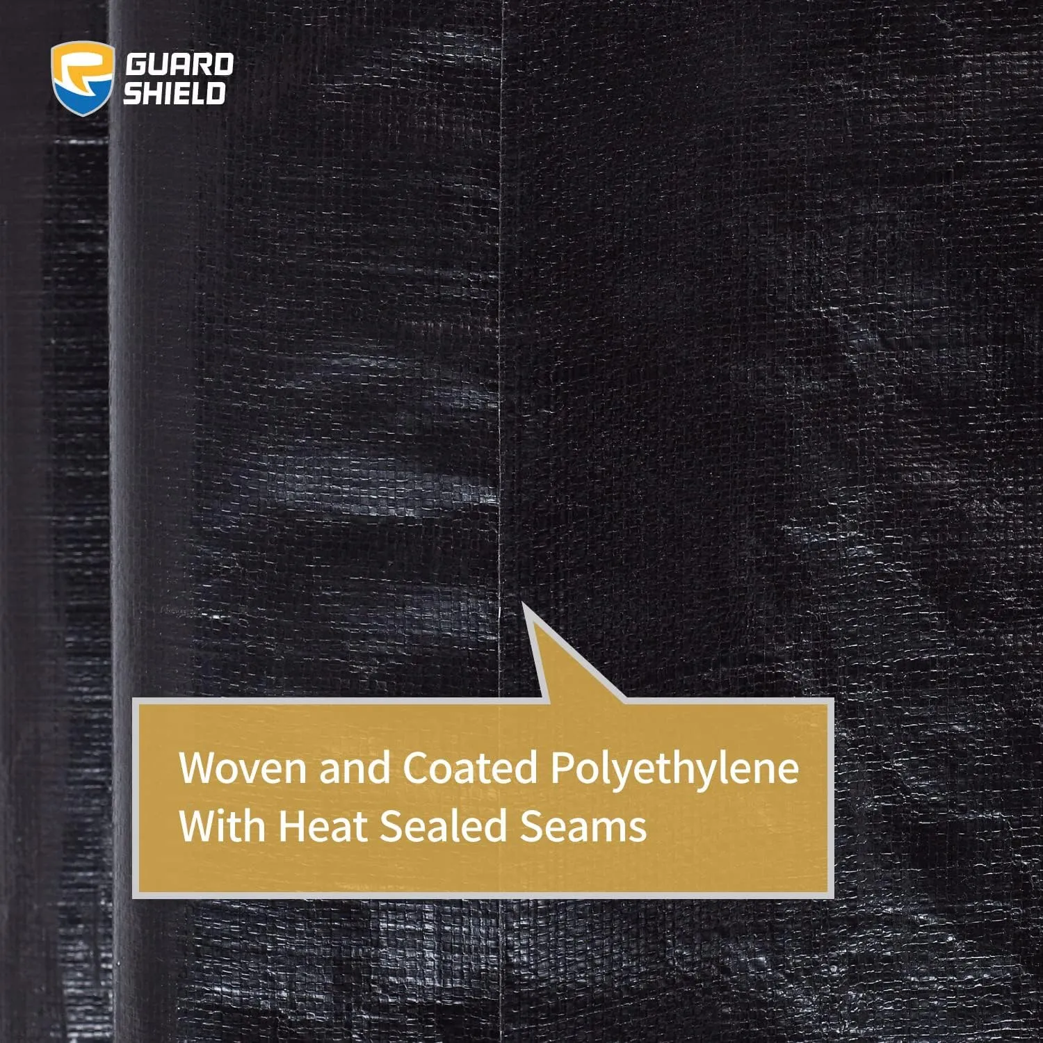 GUARD SHIELD Tarps Heavy Duty Waterproof 16x20 Feet Black Poly Tarp Cover Outdoor Thick UV Resistant Tarpaulin with Grommets 10mil