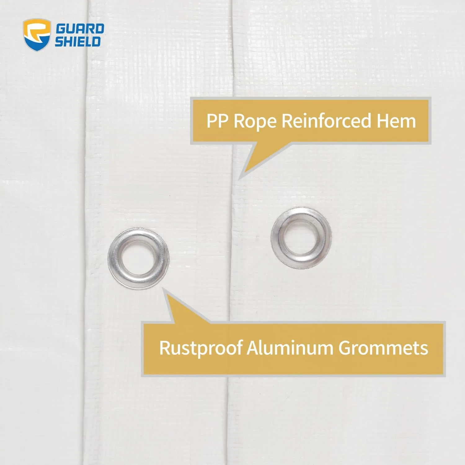 GUARD SHIELD White Tarps Heavy Duty Waterproof 8x10 Feet Large Thick Tarp Cover 12mil