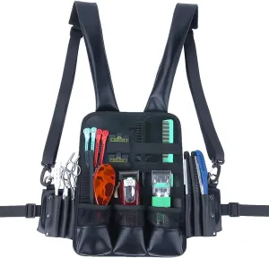 Hairdresser Scissor Holster Pouch Bag, Leather Chest Rigs Bag Vest, Barber Vest, Haircut Tools&Hairdresser scissor Shears Bag,13 * 9.7 In