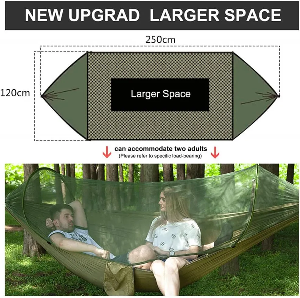 Hammock Portable Outdoor Parachute Hammocks Camping Hammock with Mosquito Net Camping Stuff for Hiking Backpacking Tree Jungle for Outdoor Camping and Picnic