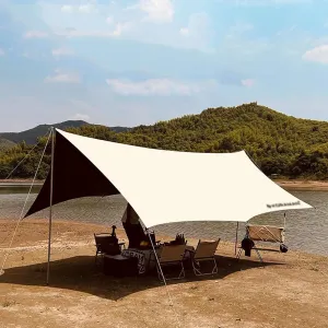 Hammock Tarp, Waterproof Tent Tarp - Rain Shelter for Camping, Picnic,Beach, Outdoor Activities - Camping Gear Must Haves/Easy Set Up Including Tent Stakes and Carry Bag ( Size : 3.4*4.4m/11.2/14.4ft