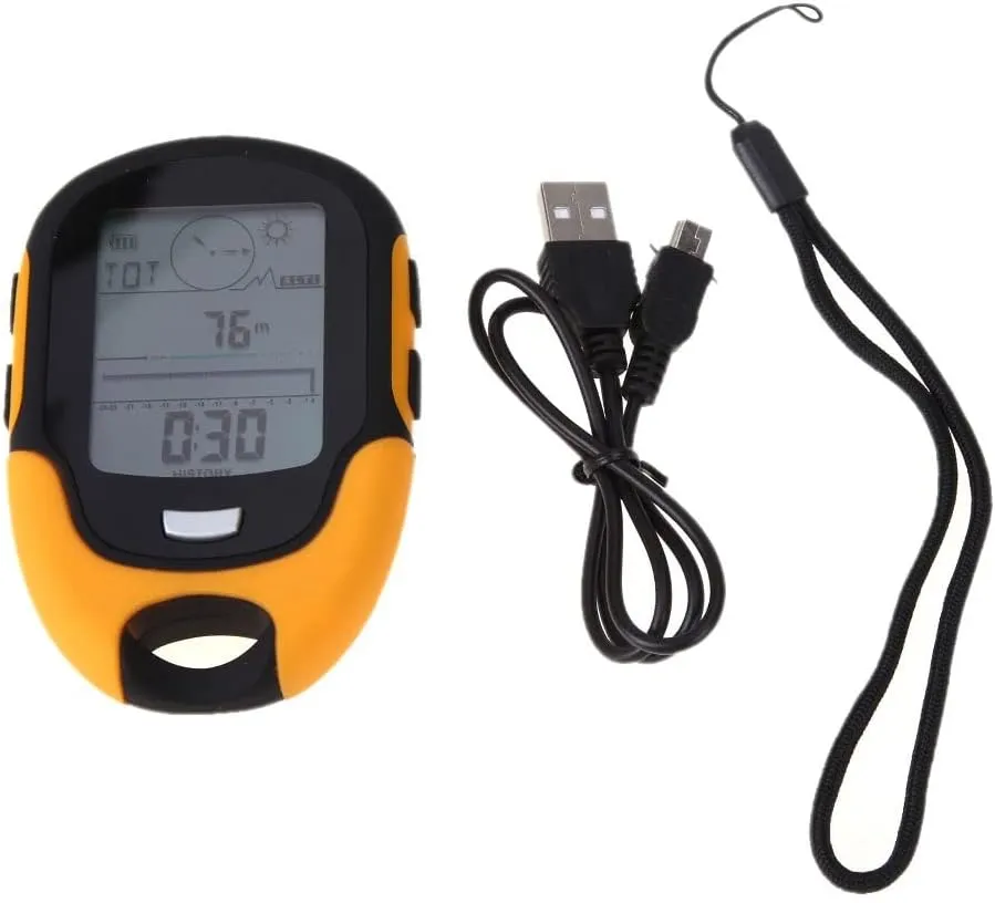 Handheld GPS Navigation Tracker Locator Tracker Receiver Portable Digital Altimeter Barometer Compass Navigation(2PCS)