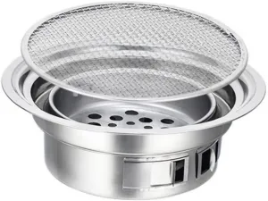 Happyyami 1Set Portable Stainless Steel Outdoor Barbecue Oven Compact Korean Bbq Grill for Camping Picnics Convenient Cooking Easy to Use for Backyard Gatherings