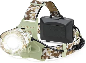 Headlamp, Head Lamps Led Rechargeable, 90°Angle Head Lights for Forehead, Headlamps for Adults, IP68 Waterproof Head Light Super Bright for Outdoor, Camping, Running, Hunting