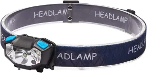 Headlamp Rechargeable, Super Bright Motion Sensor Head Lamp Flashlight, Waterproof LED Headlight, 3 Modes Head Lights for Camping Cycling Running Fishing (Color : Black)