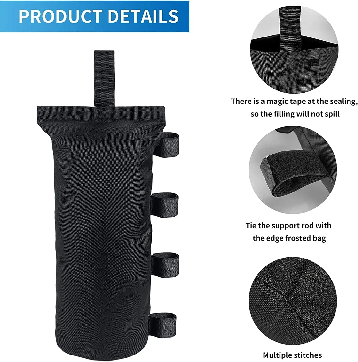 Heavy Duty Canopy Weight Bags(120LBS) for Pop up Canopy Tent, Canopy Weights Set of 4, Leg Weights Sand Bags for Instant Outdoor Sun Shelter Patio Umbrella(Without Sand)