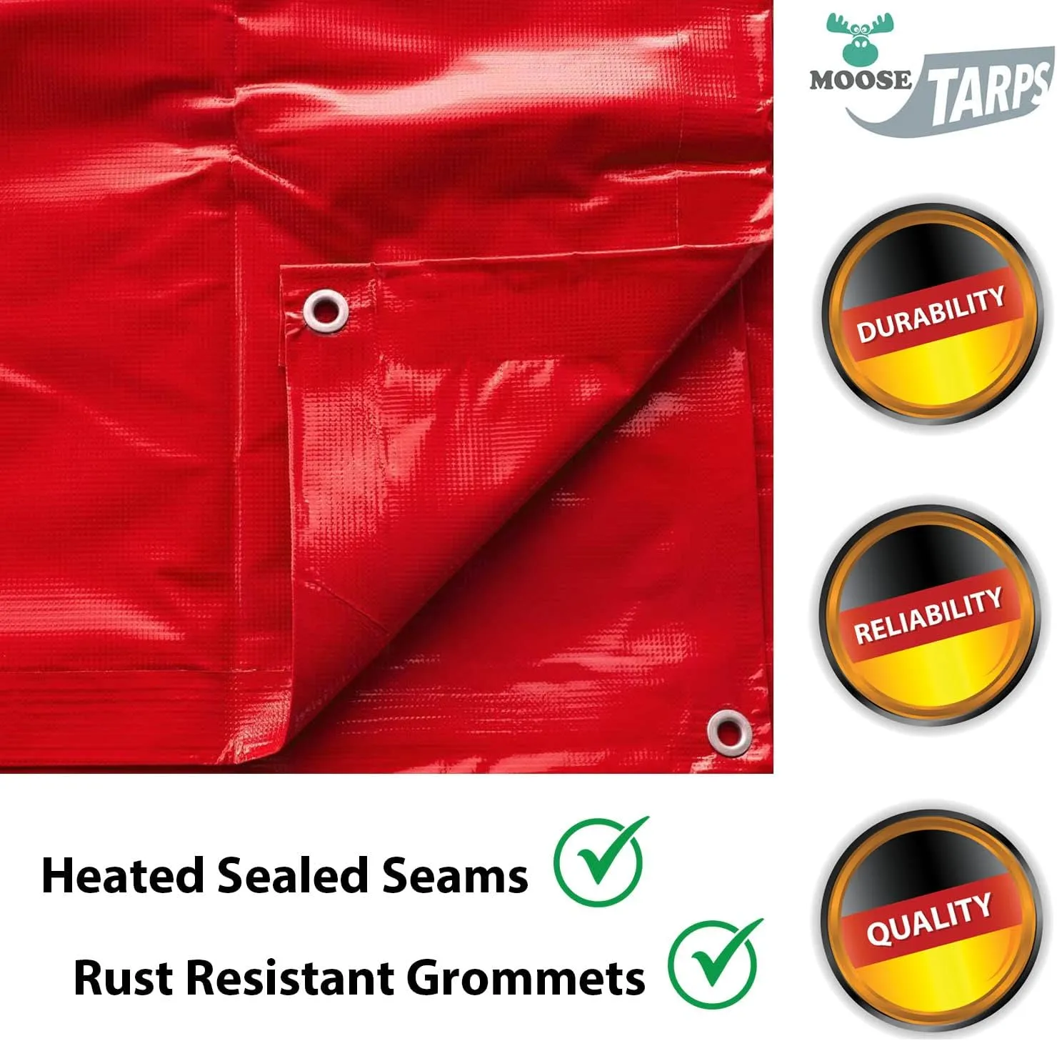 Heavy Duty Tarp, 100% Waterproof 12mil Thick PVC Vinyl Tent Tarp for Camping, Multi-Purpose Thick Protective Cover, Weather Proof, Heavy Duty, UV Resistant, 10 Feet x 12 Feet, Red