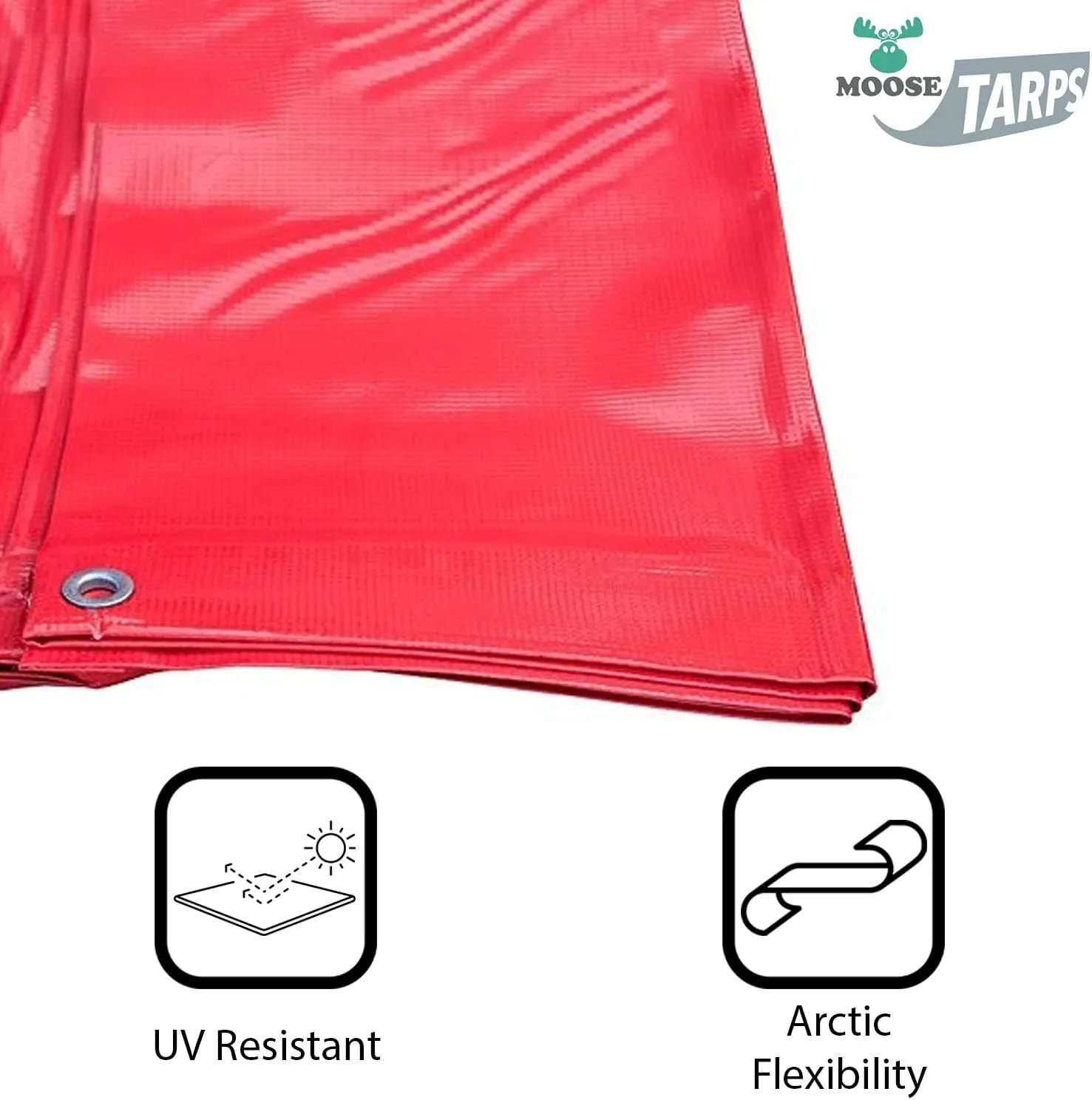 Heavy Duty Tarp, 100% Waterproof 12mil Thick PVC Vinyl Tent Tarp for Camping, Multi-Purpose Thick Protective Cover, Weather Proof, Heavy Duty, UV Resistant, 10 Feet x 12 Feet, Red