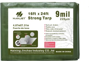 Heavy Duty Tarp 16' x 24' 9-mil Waterproof Poly Reinforced Tarp Cover Tent Shelter Camping Tarpaulin with Grommets Forest Green